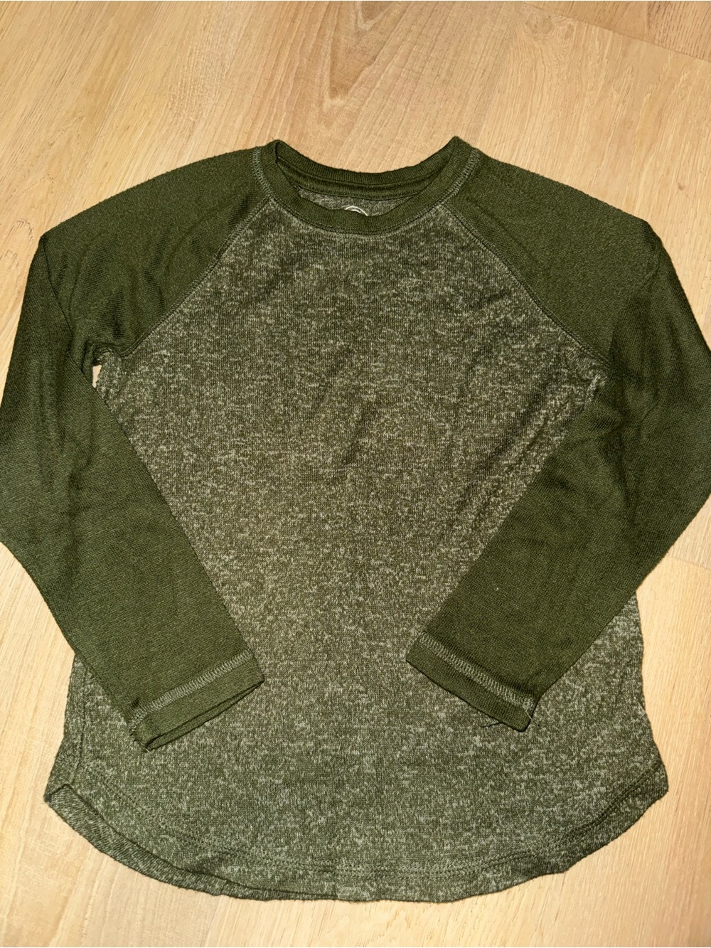 Boy’s Olive Green Two-Tone Crewneck Shirt